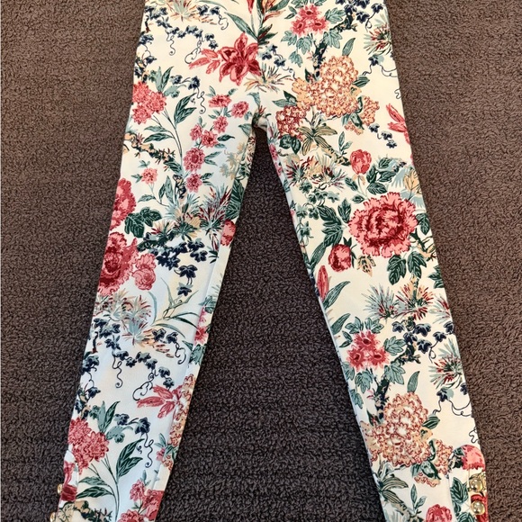 Janie and Jack Floral Button Cuff Ponte Pants Size 4 - Picture 1 of 7